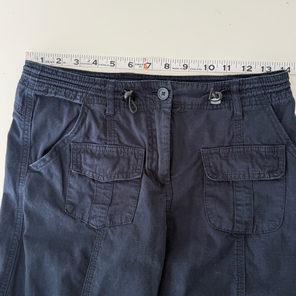 Brandy Melville Kim Cargo Pants Navy Blue Ripstop - Size Small EUC - Picture 13 of 16